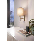 94925 Pasteri Nickel & Taupe Wall Light With Switch