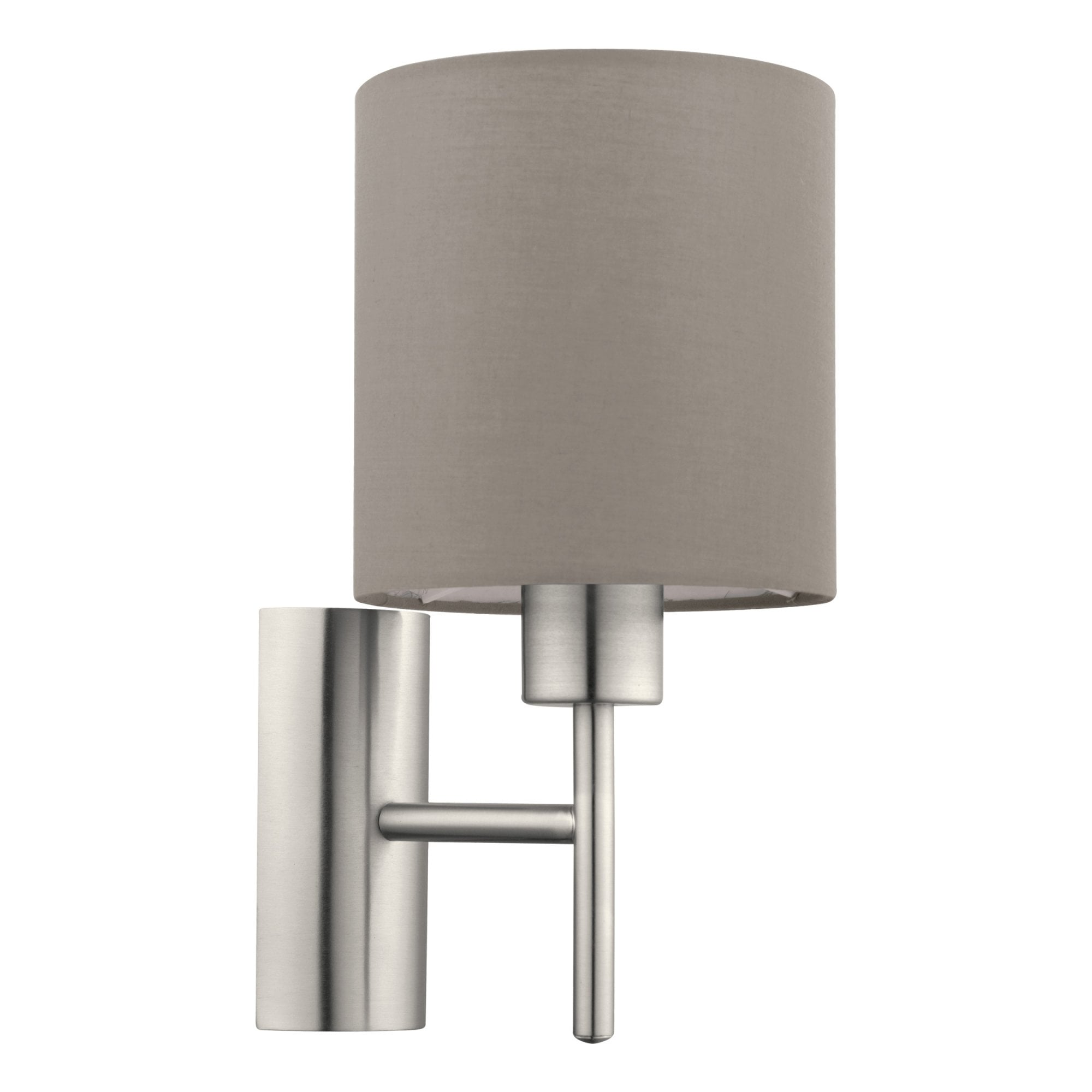 94925 Pasteri Nickel & Taupe Wall Light With Switch