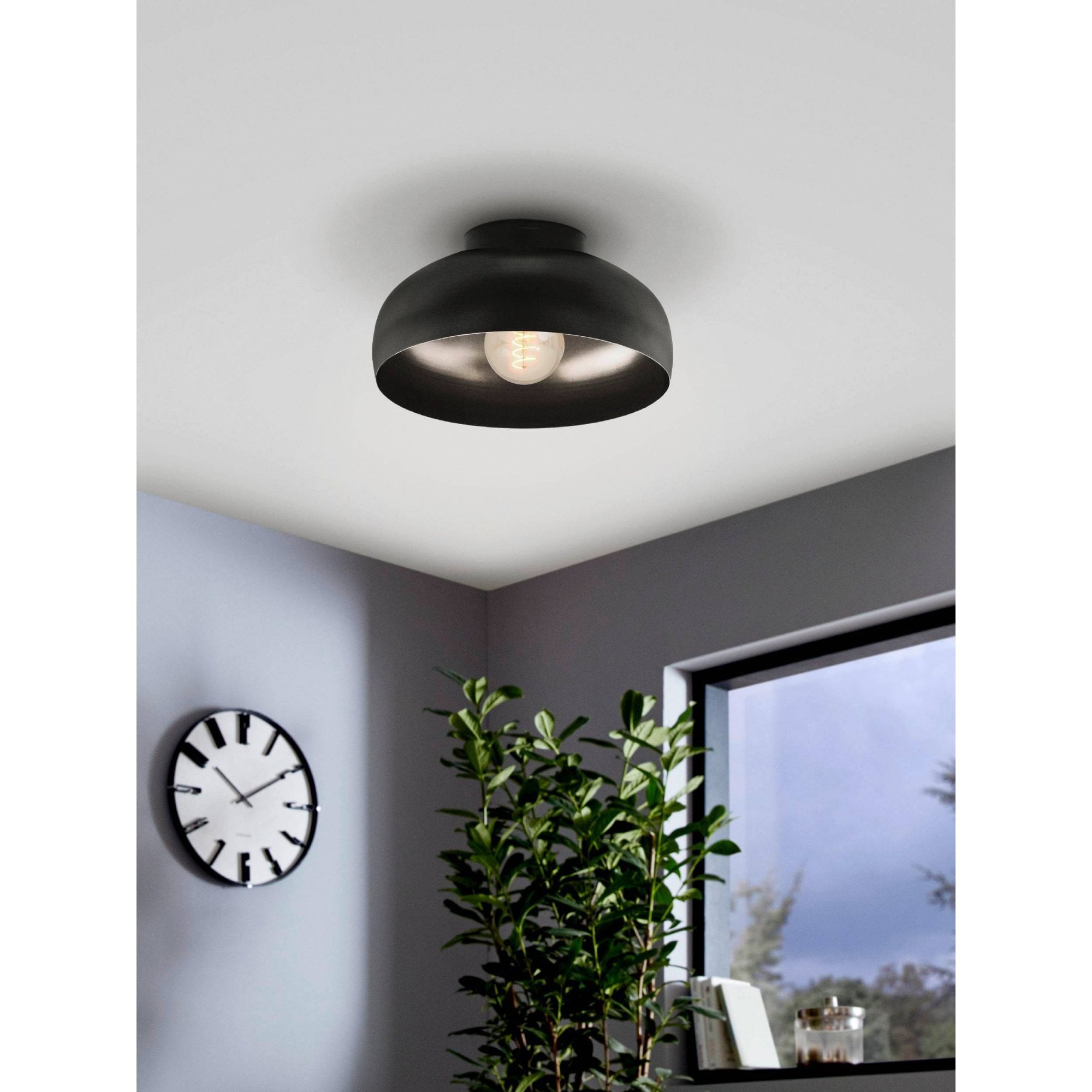 900553 Mogano 2 280 Black Matte Ceiling Light