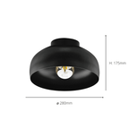 900553 Mogano 2 280 Black Matte Ceiling Light