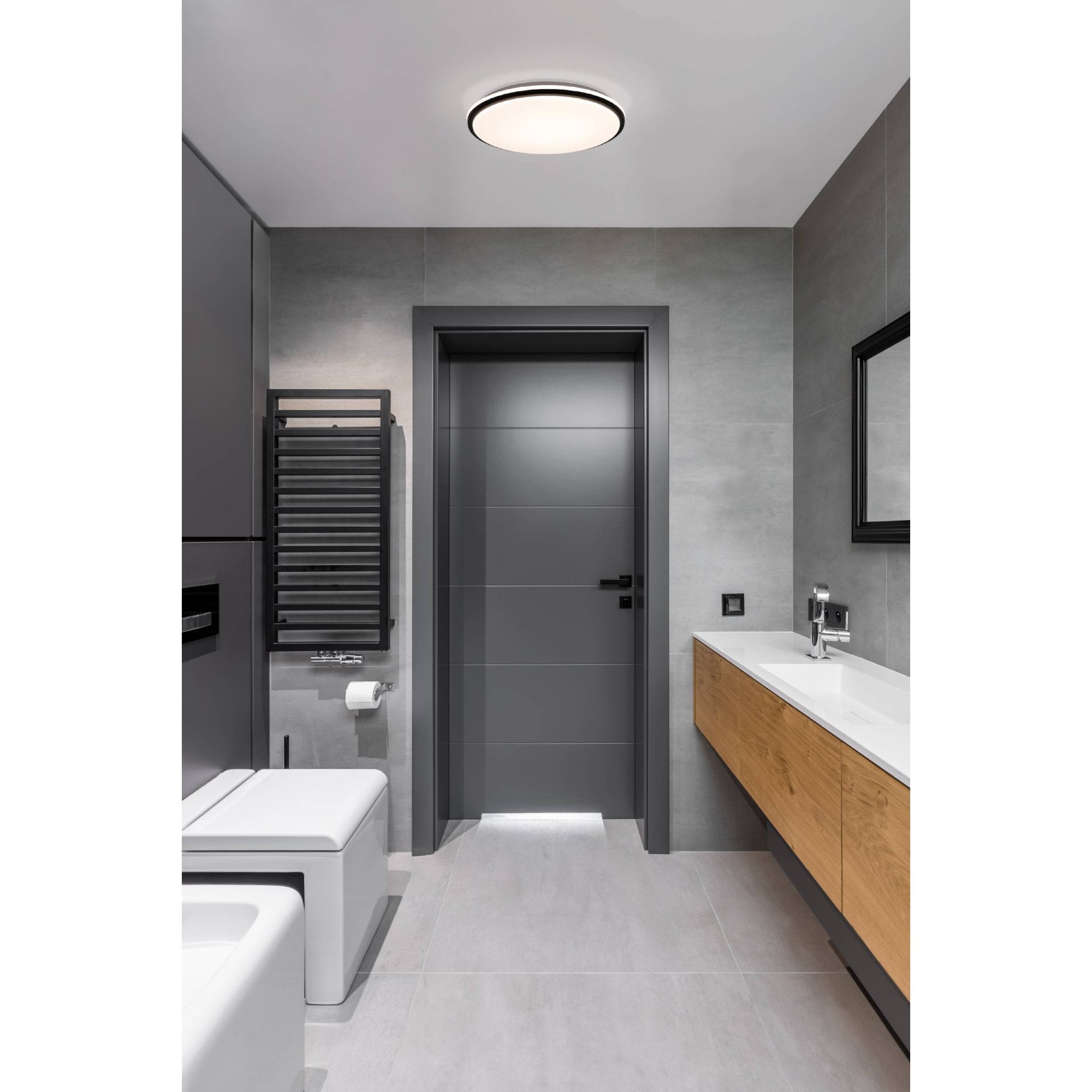 900366 Pinetto LED White/Black Circular Ceiling Light