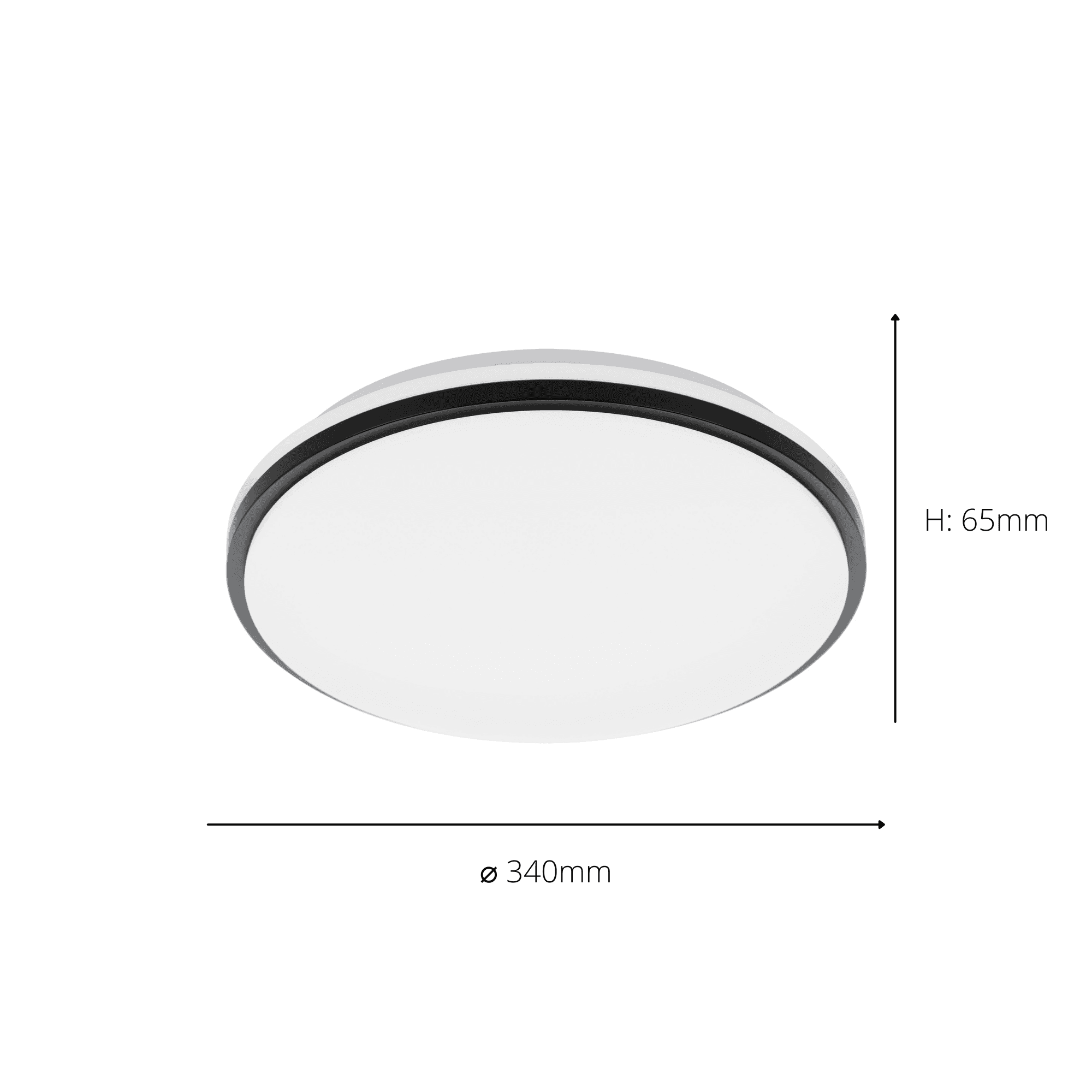 900366 Pinetto LED White/Black Circular Ceiling Light