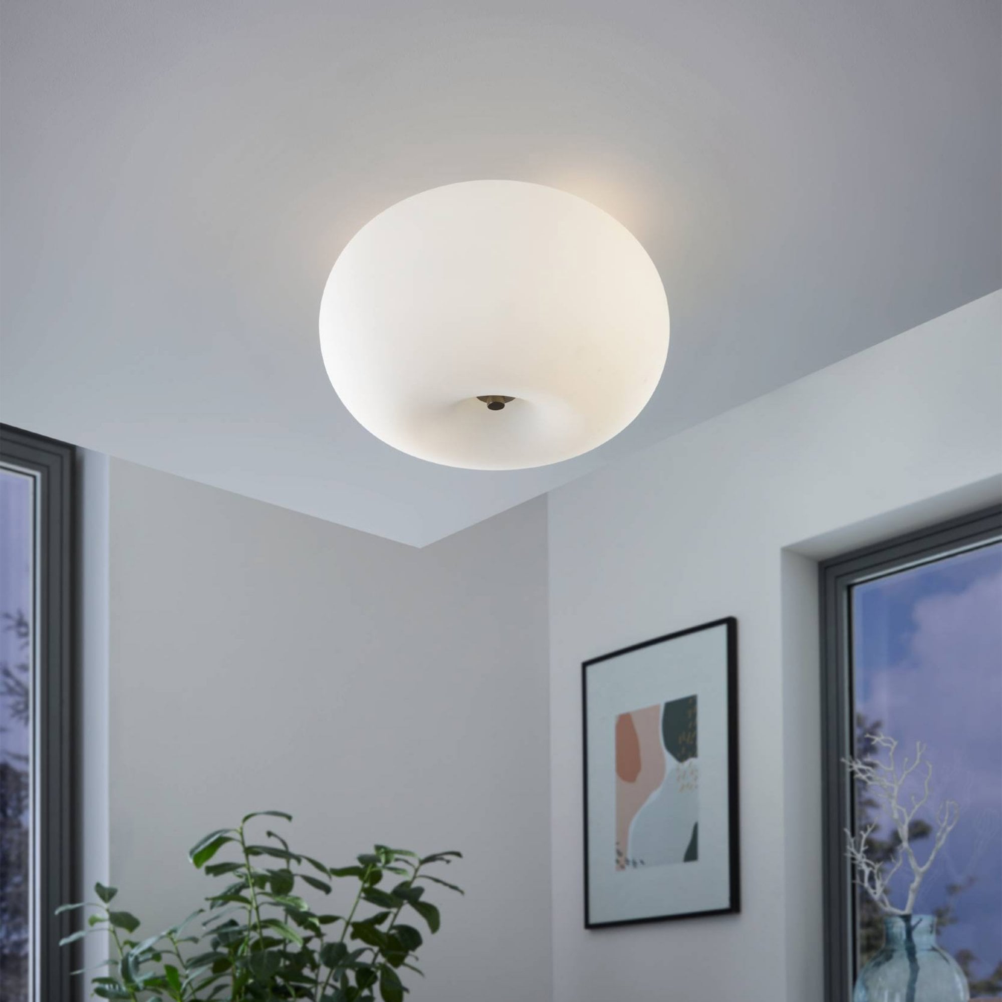86811 Optica Matt-Opal Glass Flush Ceiling Light