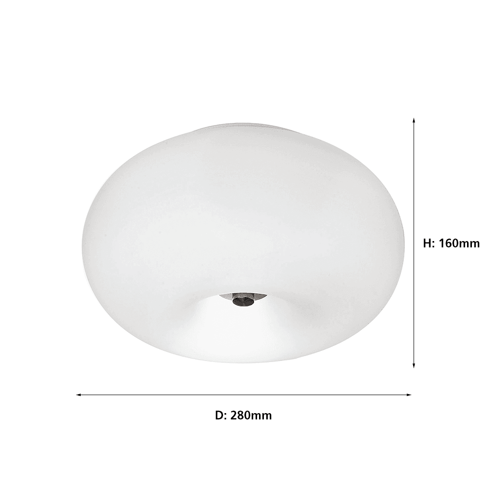 86811 Optica Matt-Opal Glass Flush Ceiling Light