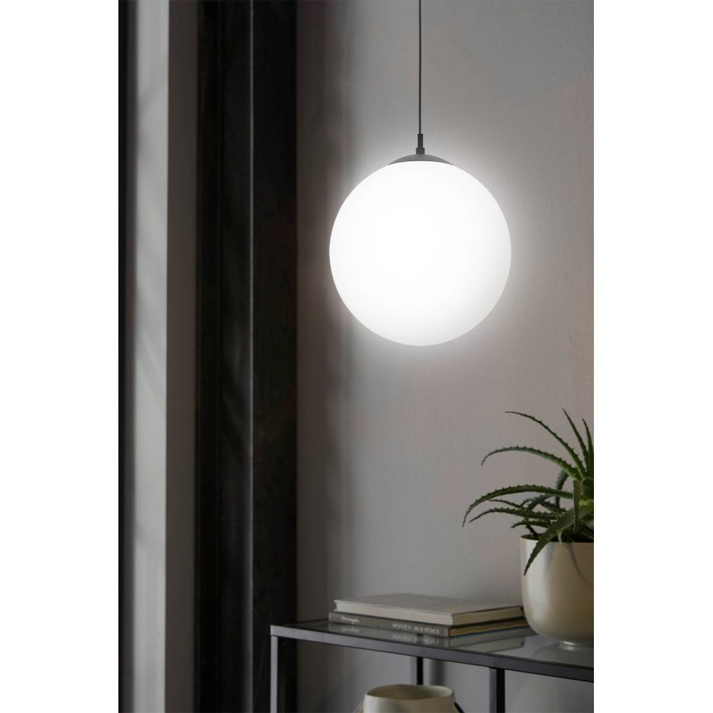 900511 Rondo 3 Spherical Opal Glass Single Pendant Light