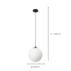 900511 Rondo 3 Spherical Opal Glass Single Pendant Light