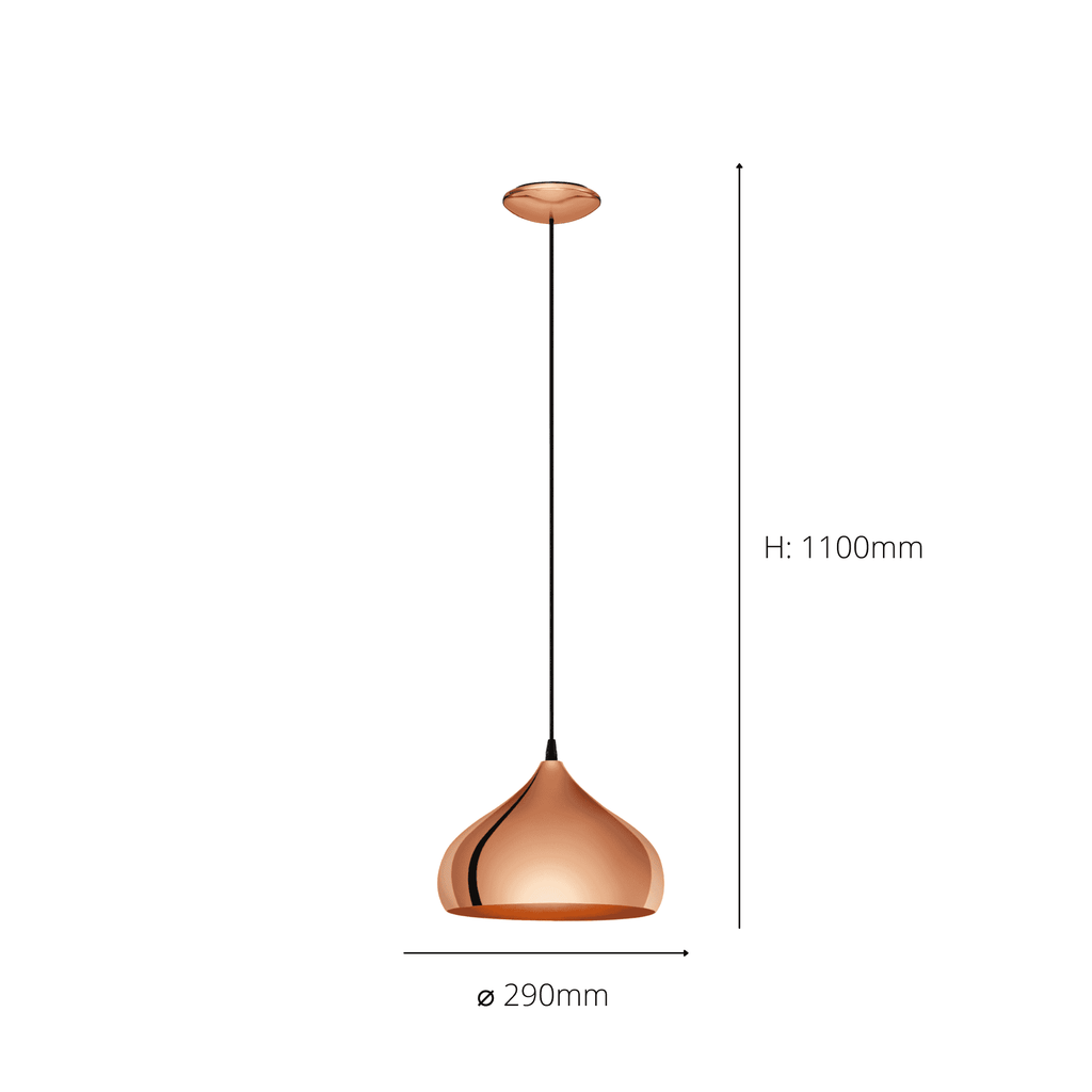 49449 Hapton 1-Light Vintage Copper Single Pendant