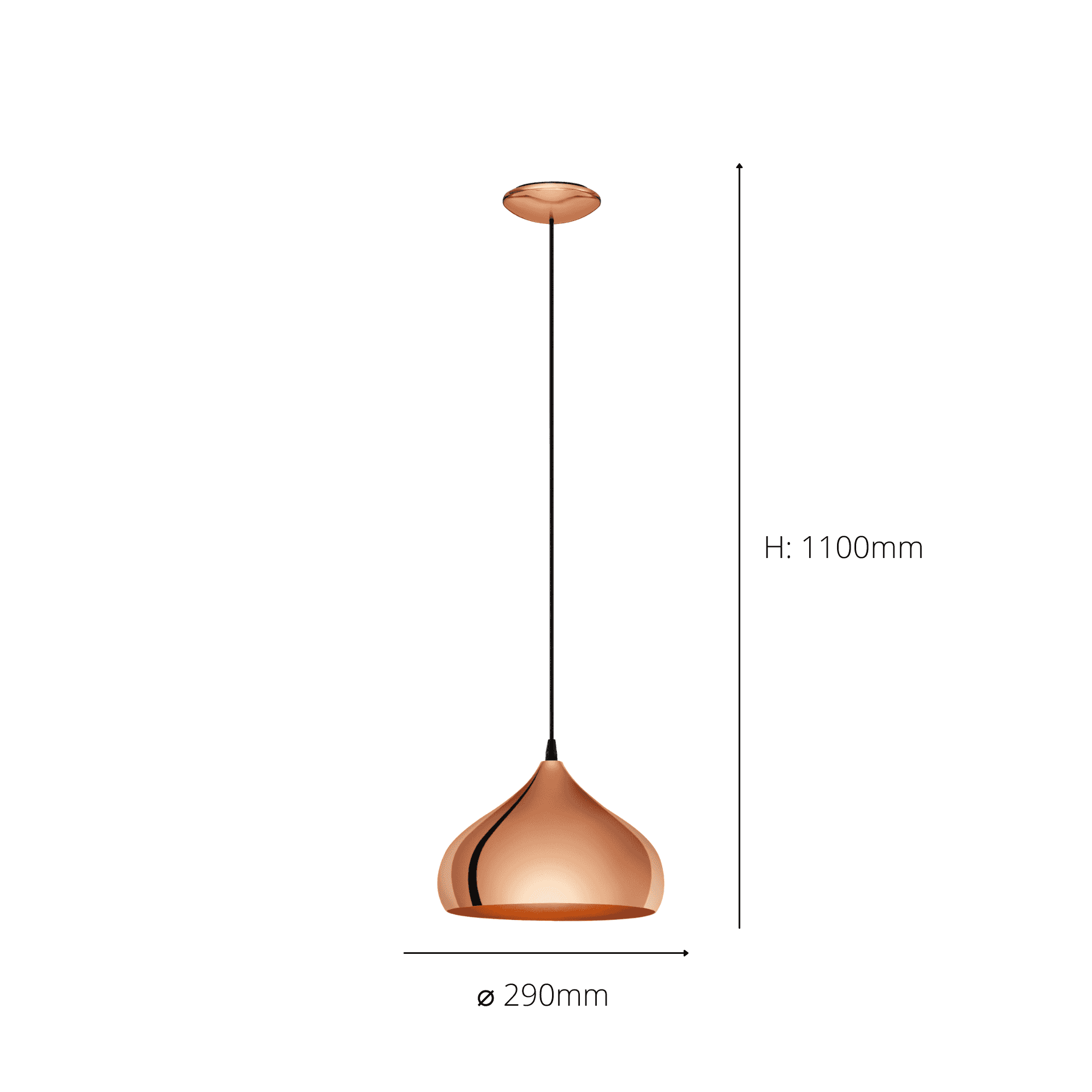 49449 Hapton 1-Light Vintage Copper Single Pendant