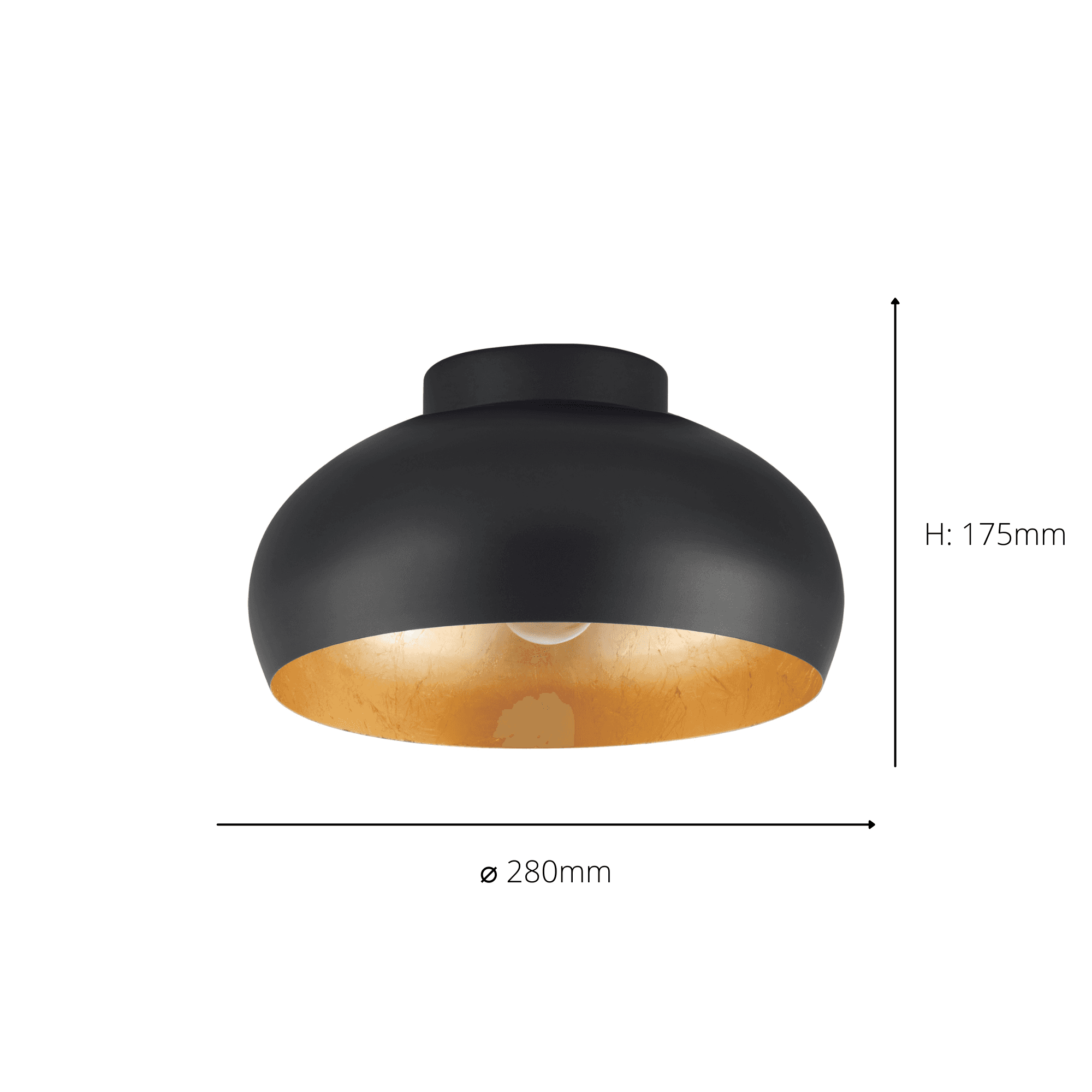 900554 Mogano 2 280 Black/Gold Ceiling Light