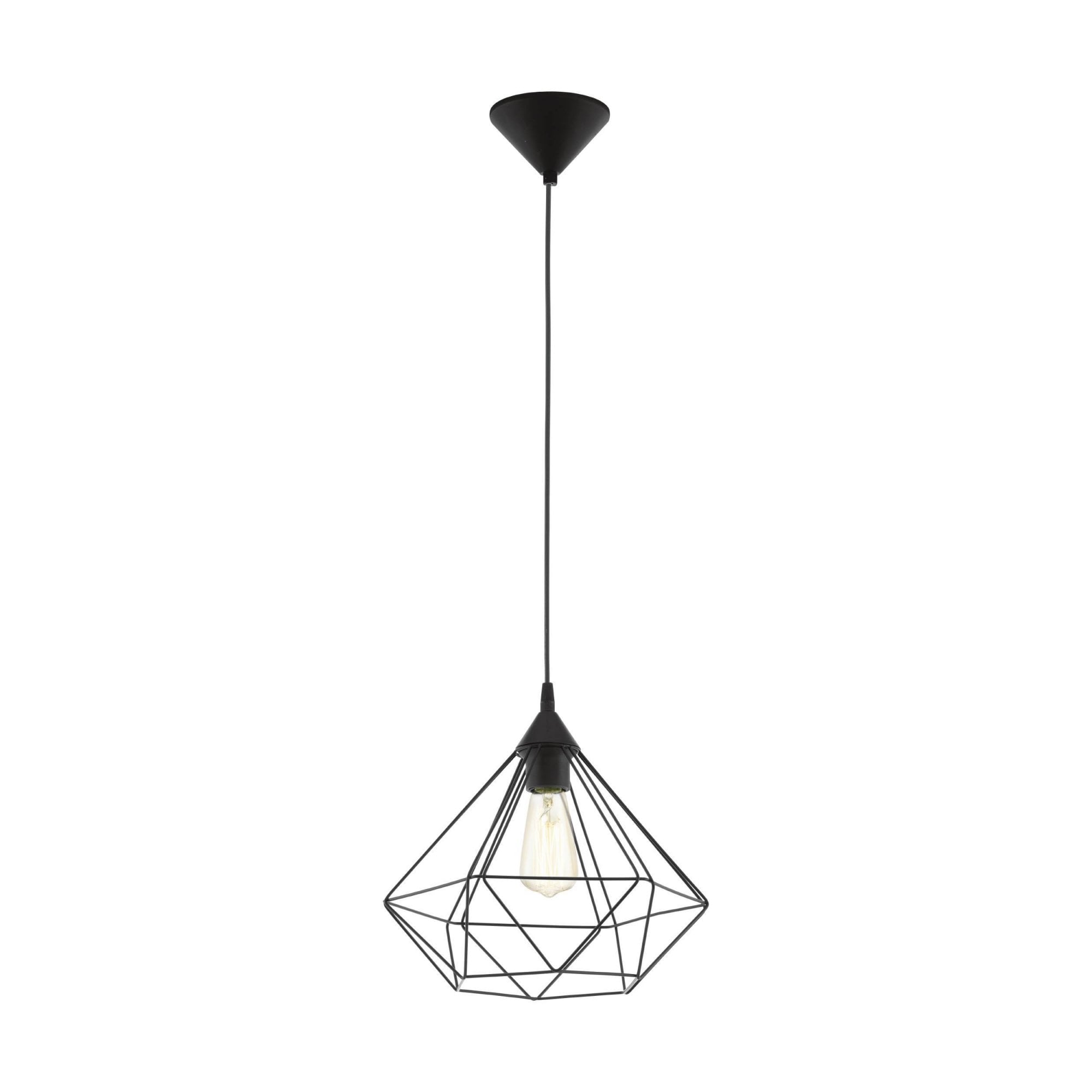 94188 Tarbes 1-Light Black Geometric Pendant