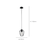 49477 Newtown 1-Light Vintage Caged Hanging Pendant Light In Black
