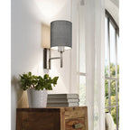 94926 Pasteri 1-Light Grey Fabric Wall Lamp