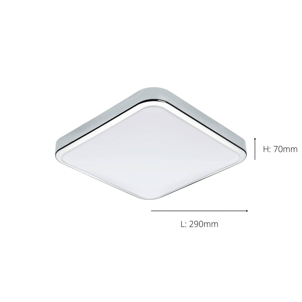 96229 Manilva 1 LED White/Chrome Square Wall Light