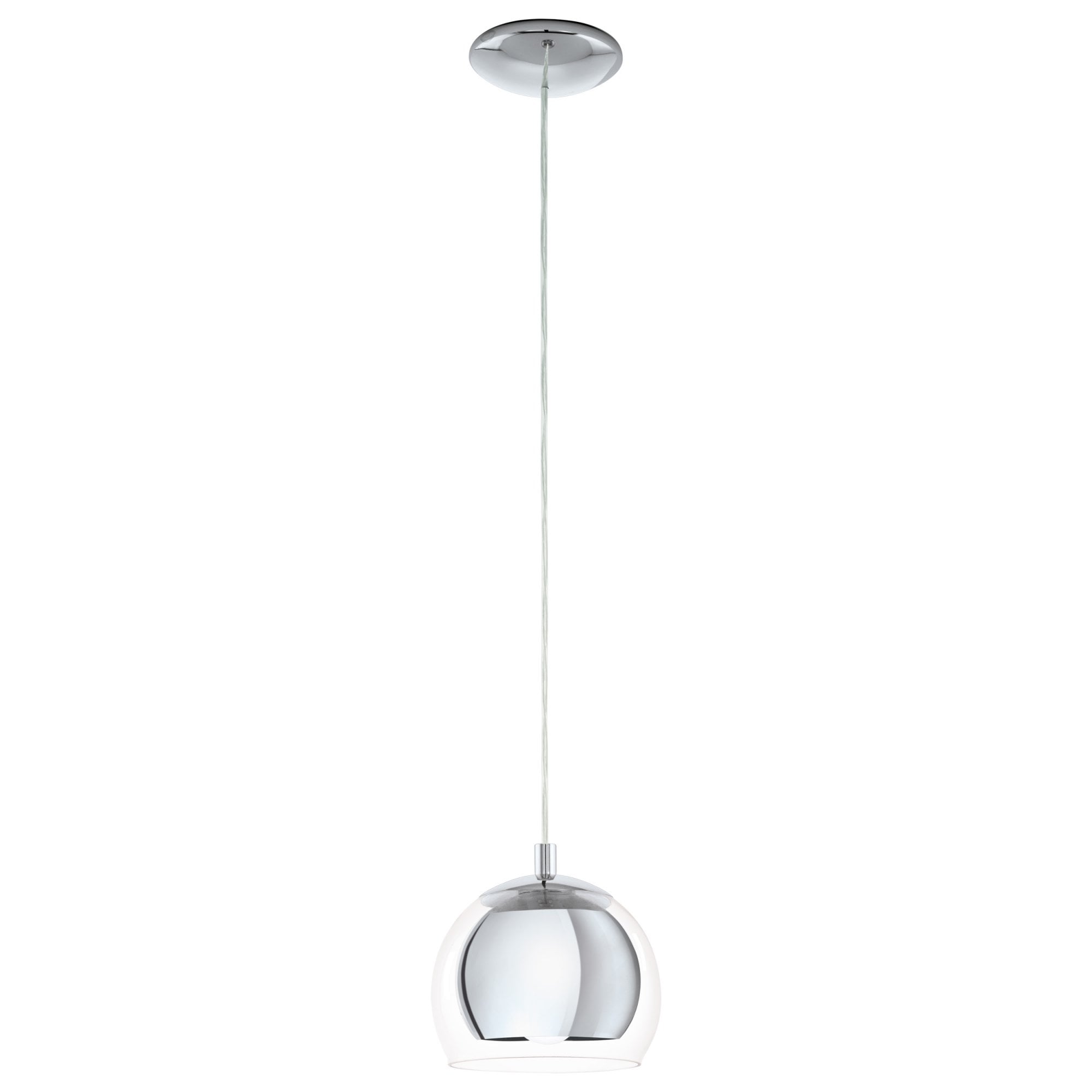 94592 Rocamar 1-Light Chrome Hanging Pendant Light With An Outer Glass Shade