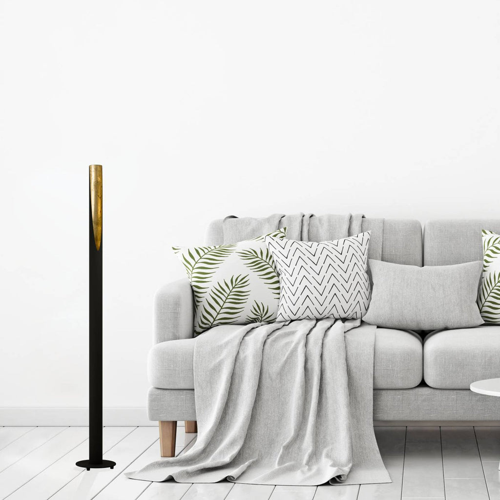 97584 Barbotto Black Steel & Gold Floor Lamp
