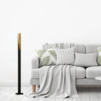 97584 Barbotto Black Steel & Gold Floor Lamp