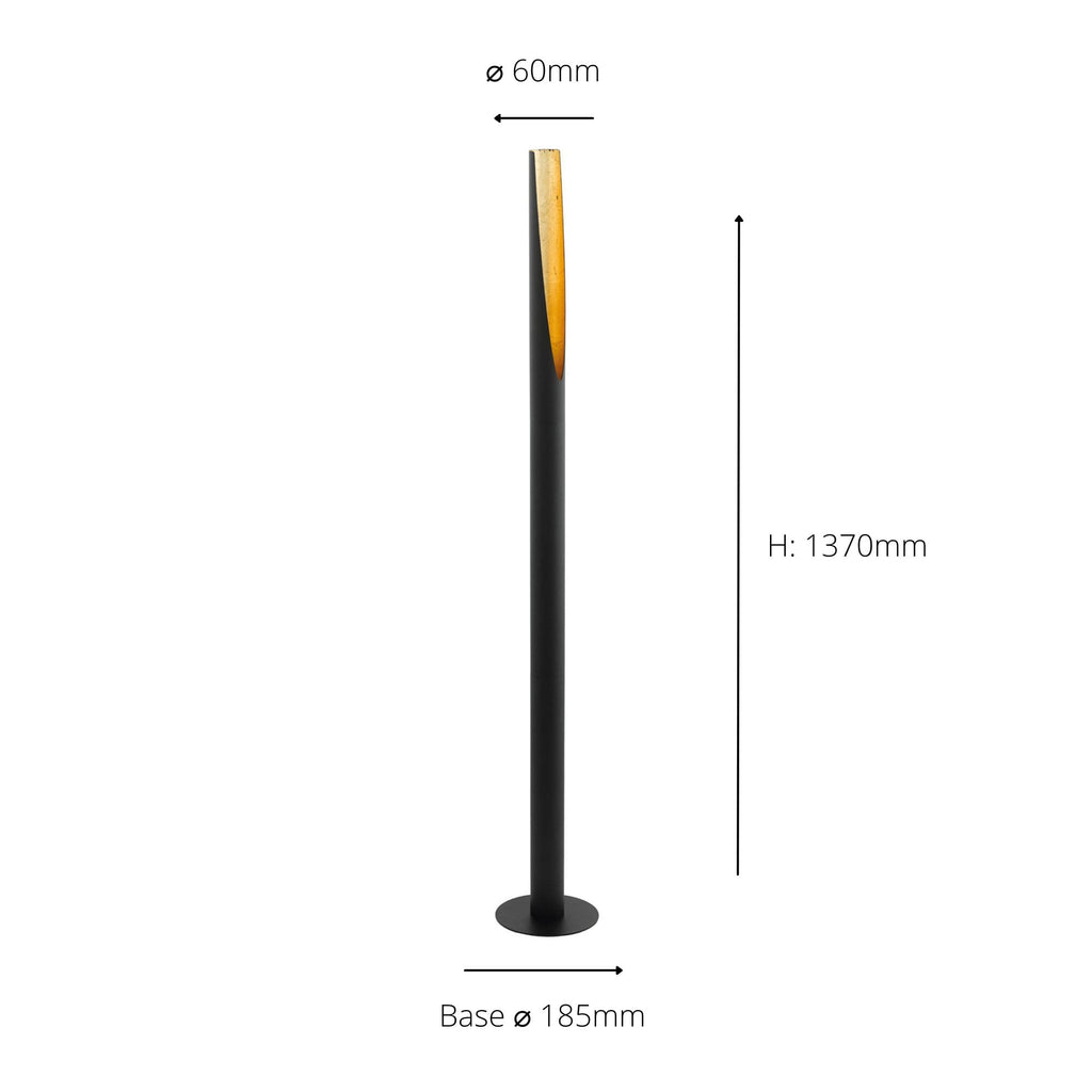 97584 Barbotto Black Steel & Gold Floor Lamp