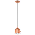94589 Rocamar 1-Light Copper Hanging Pendant Light With An Outer Glass Shade