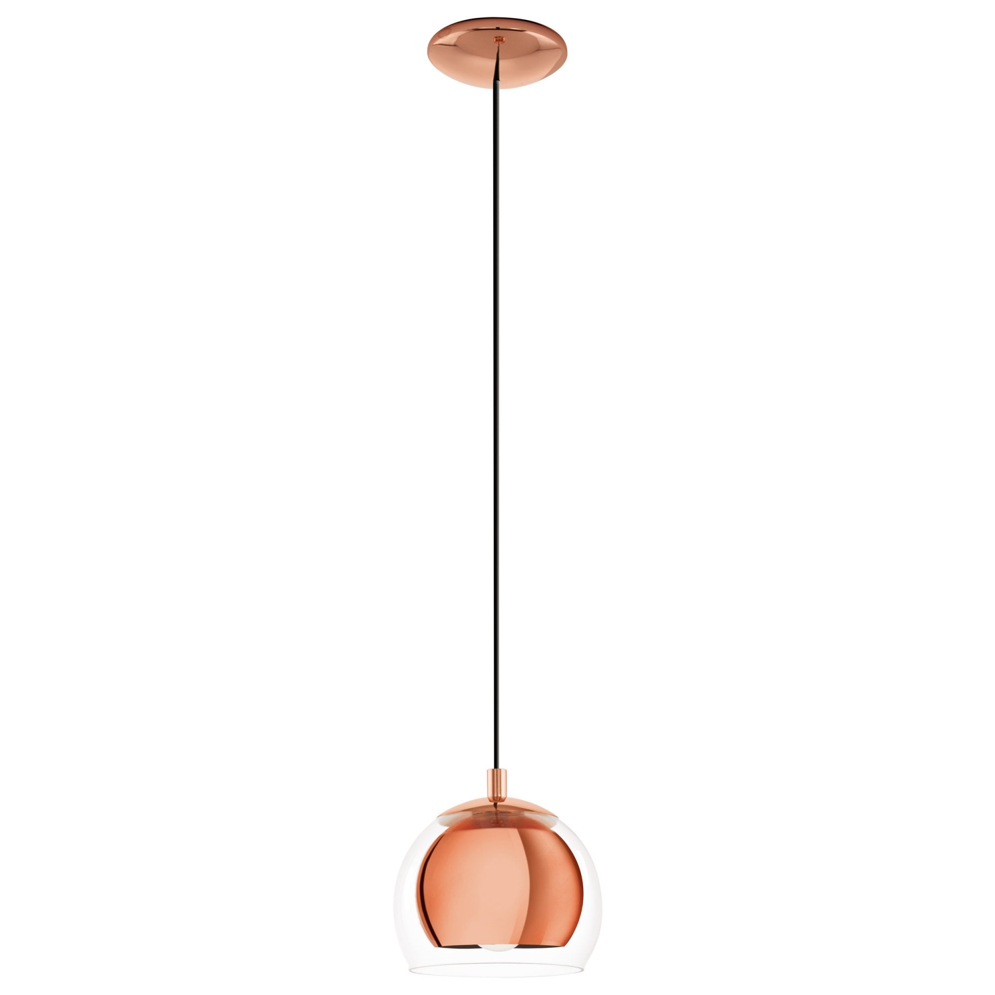 94589 Rocamar 1-Light Copper Hanging Pendant Light With An Outer Glass Shade