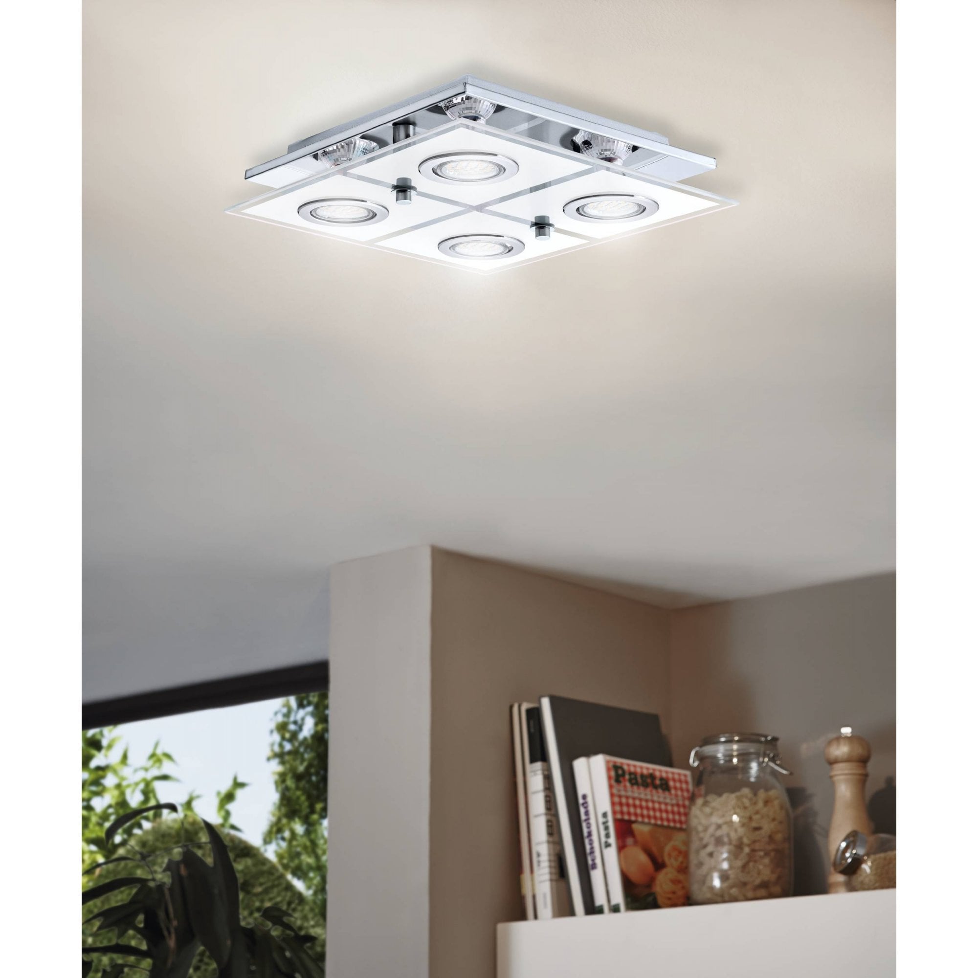 30931 Cabo 4-Light LED Chrome/Satined Ceiling Light