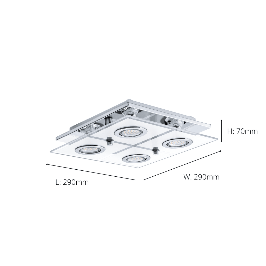 30931 Cabo 4-Light LED Chrome/Satined Ceiling Light