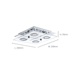 30931 Cabo 4-Light LED Chrome/Satined Ceiling Light