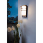 96018 Breganzo 1 LED Black/White Curved Exterior Wall Light