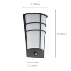 96018 Breganzo 1 LED Black/White Curved Exterior Wall Light