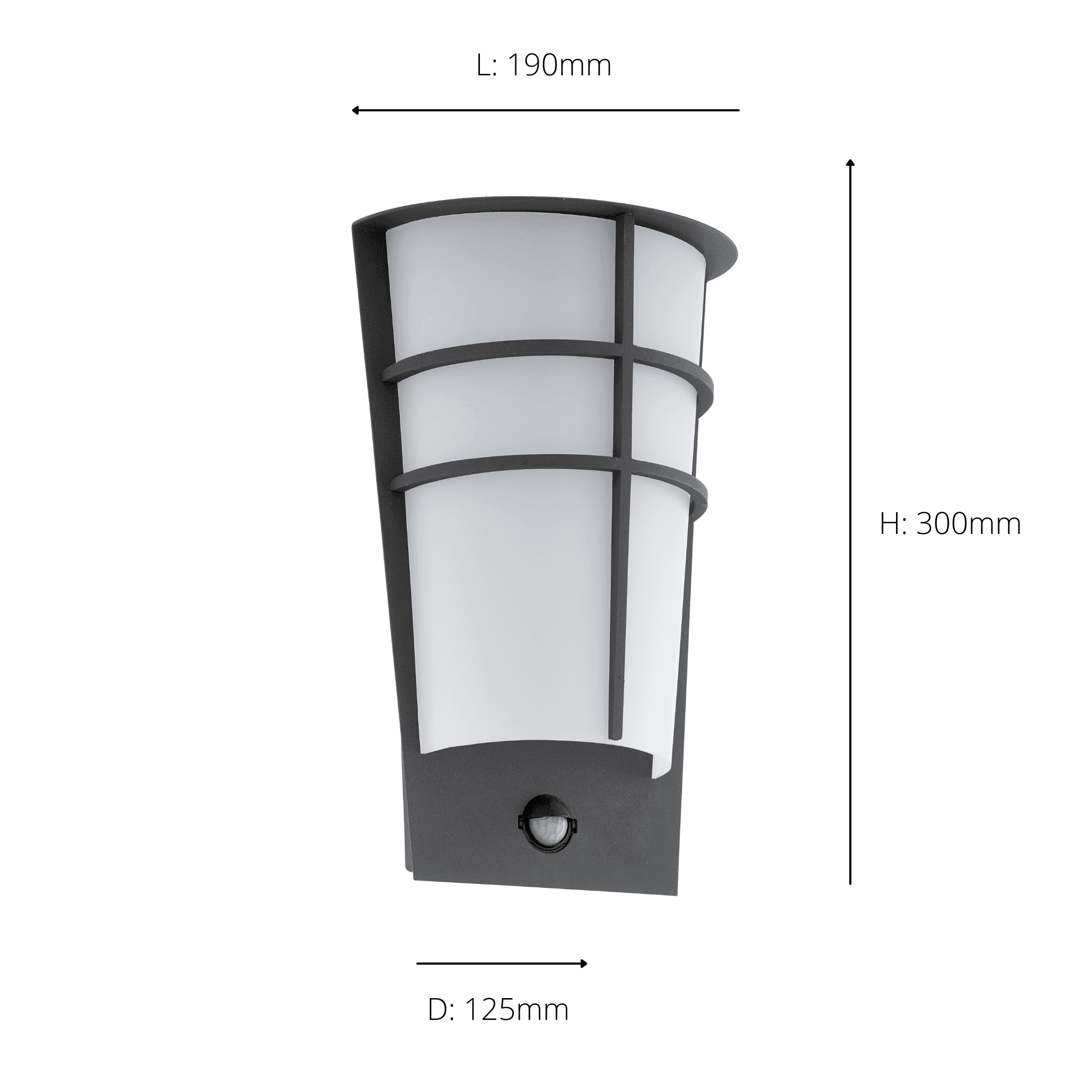 96018 Breganzo 1 LED Black/White Curved Exterior Wall Light