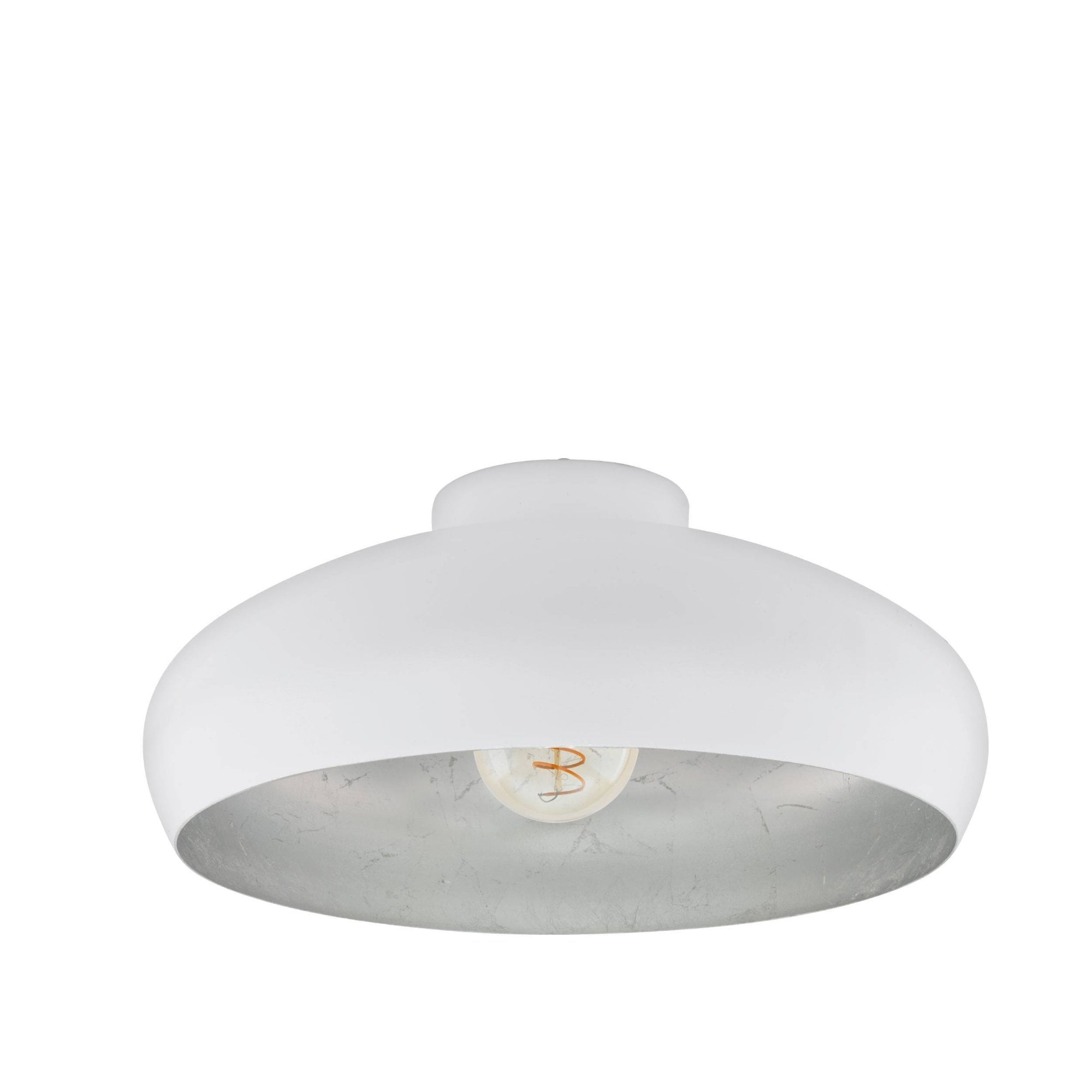 94548 Mogano 1-Light Vintage White And Silver Ceiling Light