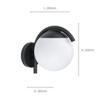 98731 Prata Vecchia Black & White Exterior Wall Light