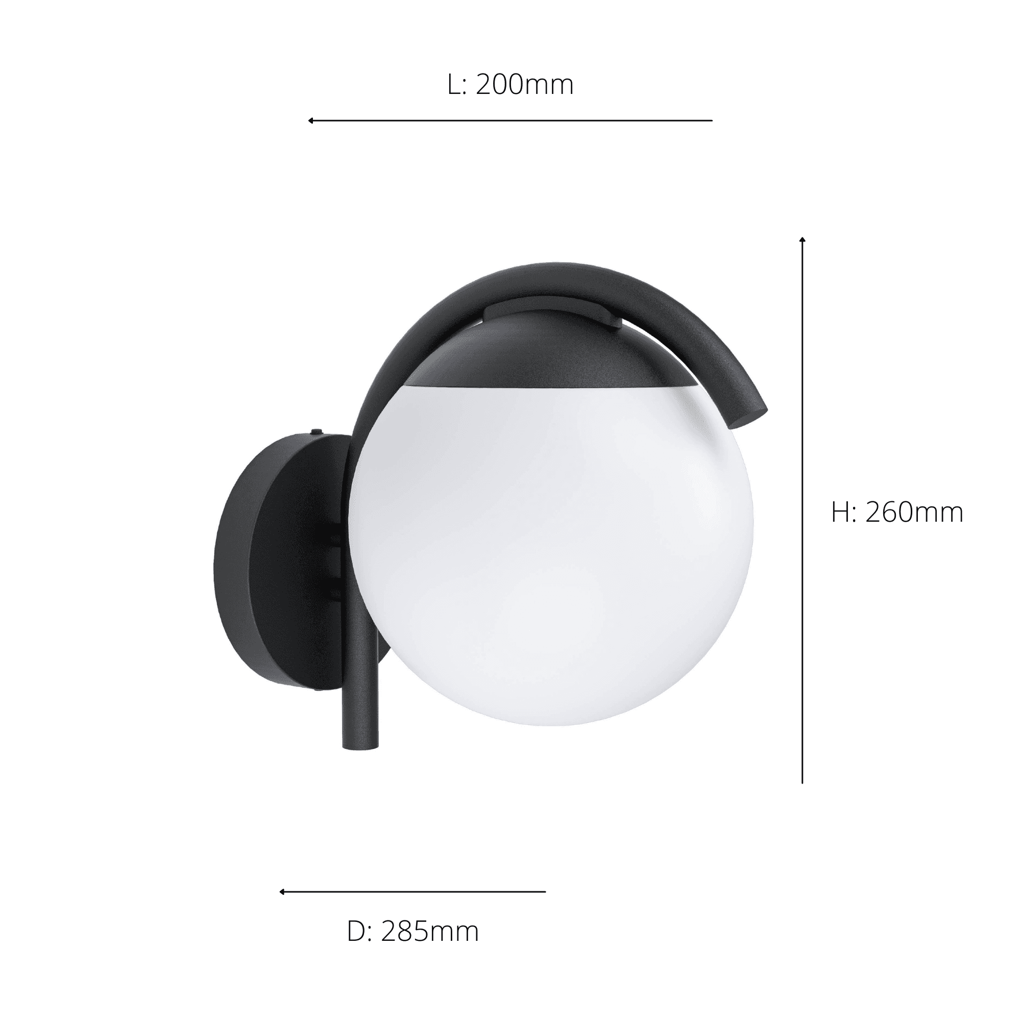 98731 Prata Vecchia Black & White Exterior Wall Light