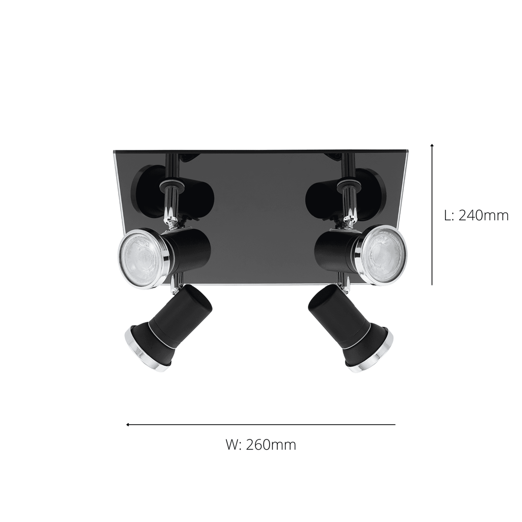 33678 Tamara 1 LED Black 4 light Ceiling Spotlight