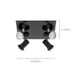 33678 Tamara 1 LED Black 4 light Ceiling Spotlight