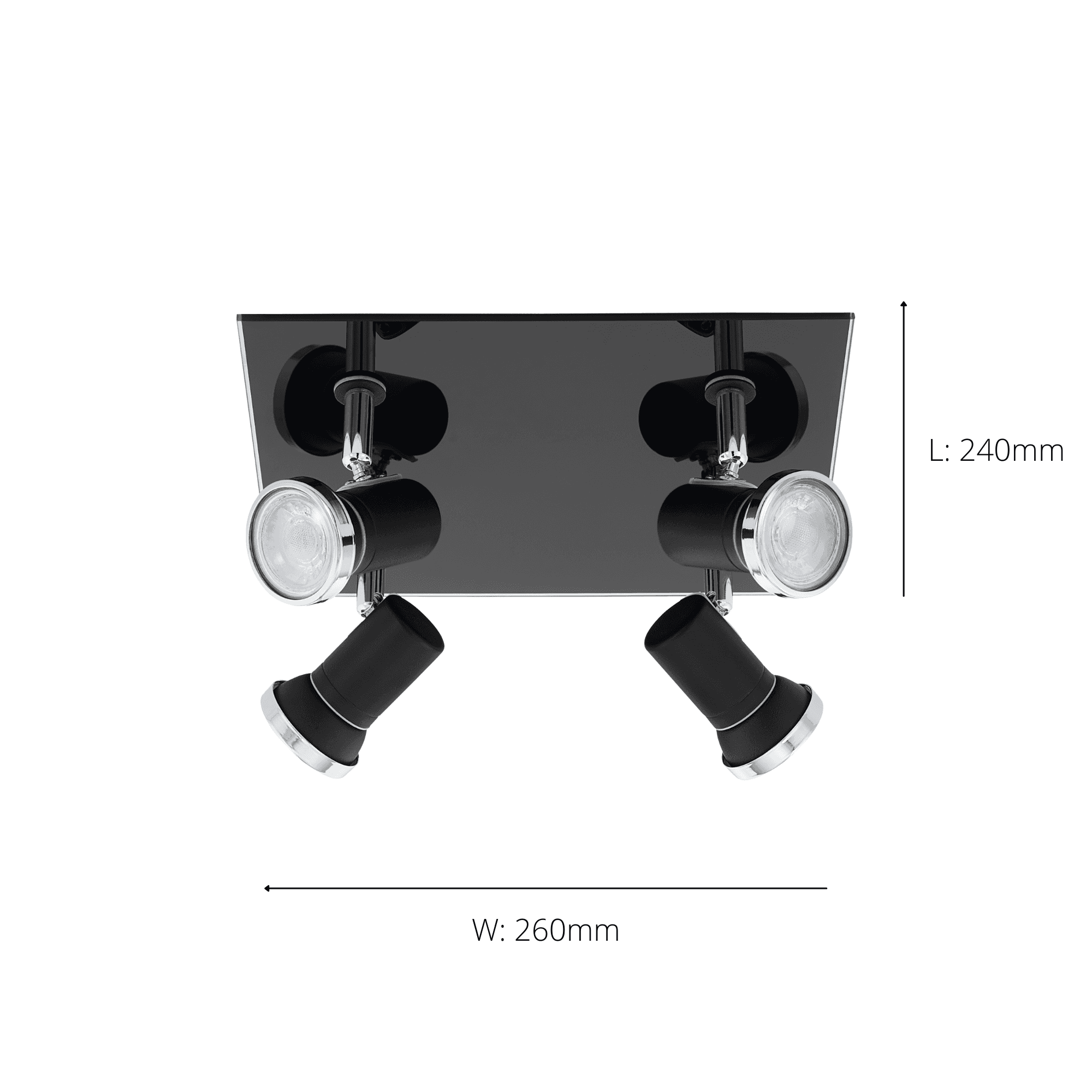 33678 Tamara 1 LED Black 4 light Ceiling Spotlight
