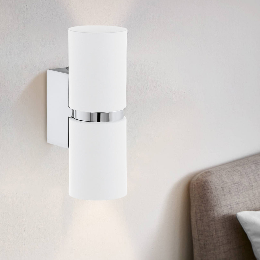 95368 Passa 2 Light LED White/Chrome Wall Light