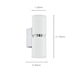 95368 Passa 2 Light LED White/Chrome Wall Light
