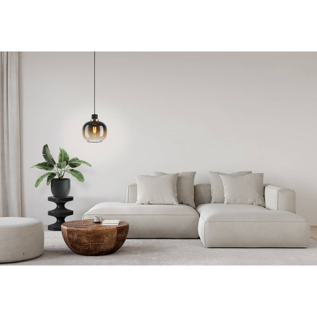 99614 Oilella 1-Light Black To Brown Gradient Hanging Pendant Light
