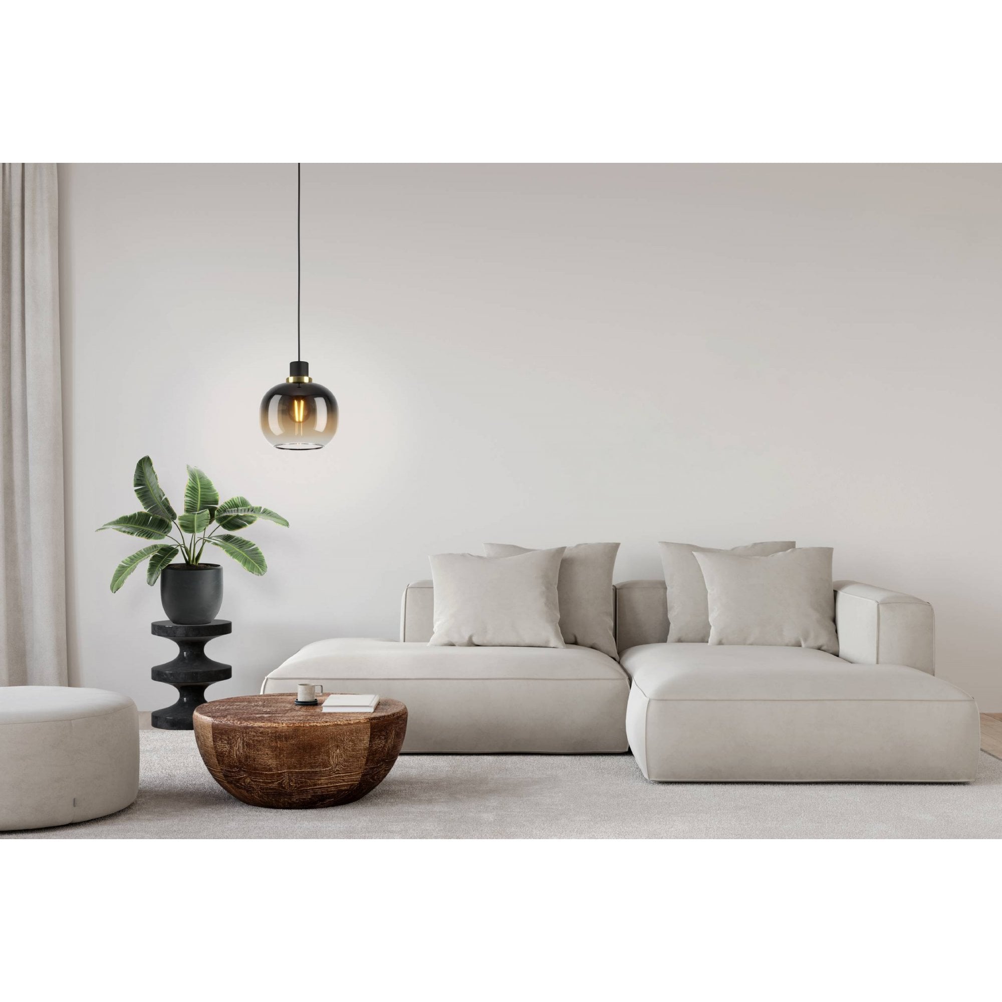 99614 Oilella 1-Light Black To Brown Gradient Hanging Pendant Light