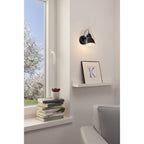 49468 Priddy 1-Light Vintage Black And Crème Wall Light