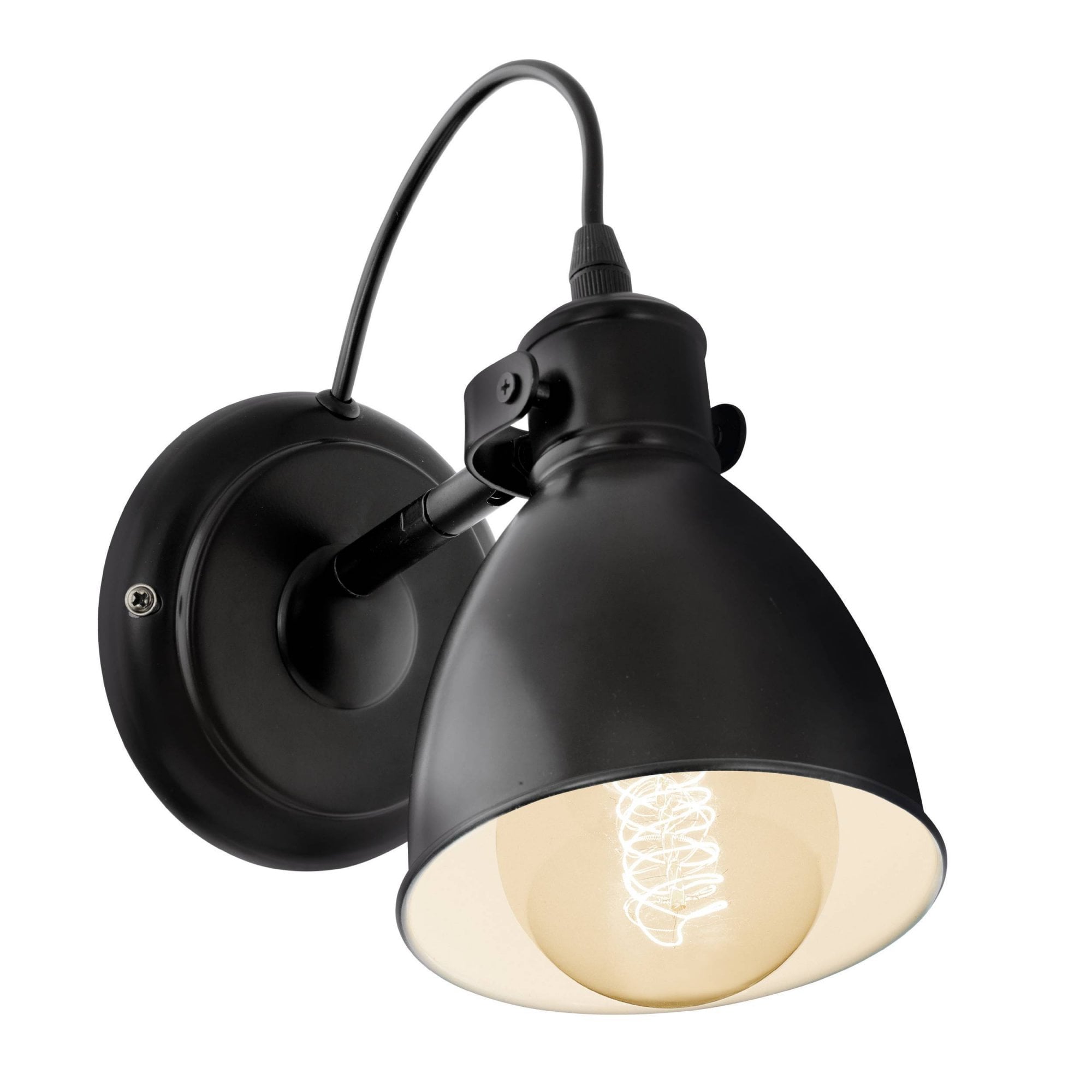 49468 Priddy 1-Light Vintage Black And Crème Wall Light