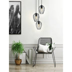 49479 Newtown 3-Light Vintage Cluster Pendant With Black Caged Shades