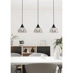 98384 Beleser Black/Black-Transparent 3 Light Pendant
