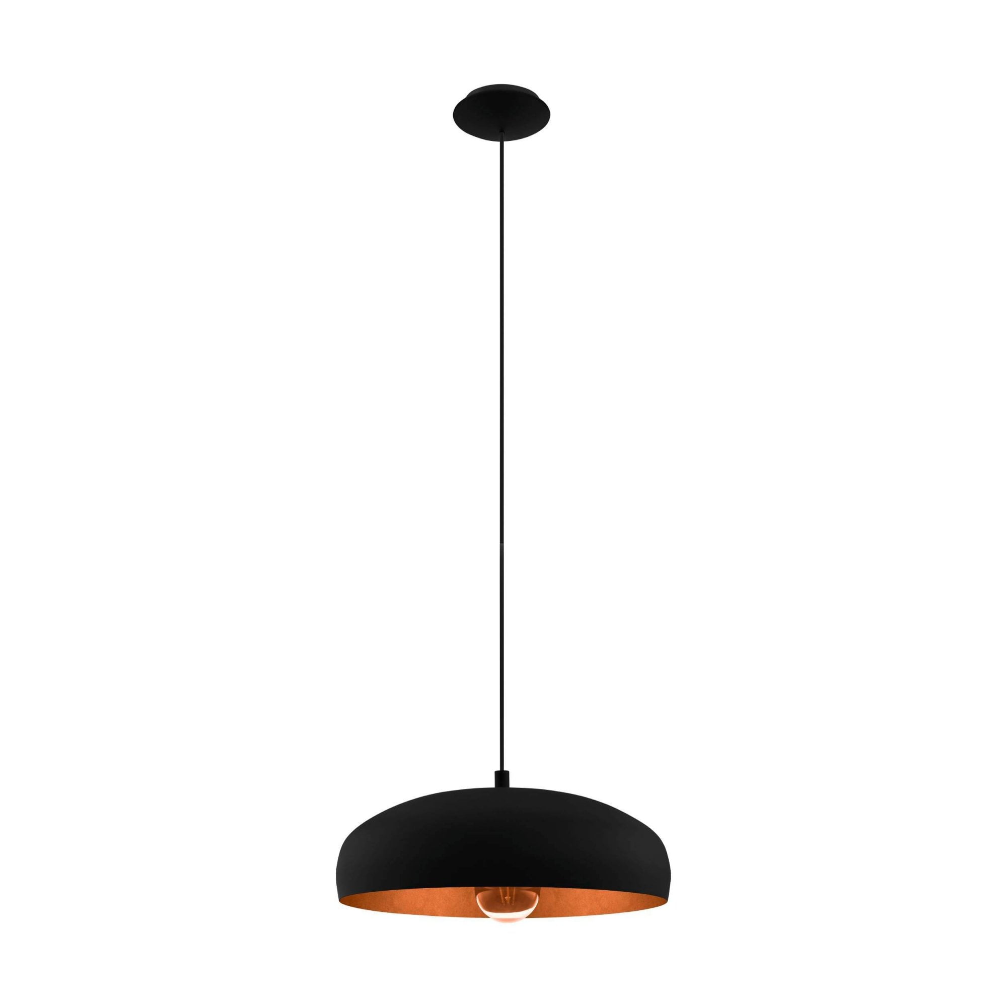94605 Mogano 1 1-Light Vintage Black And Copper Single Pendant Light