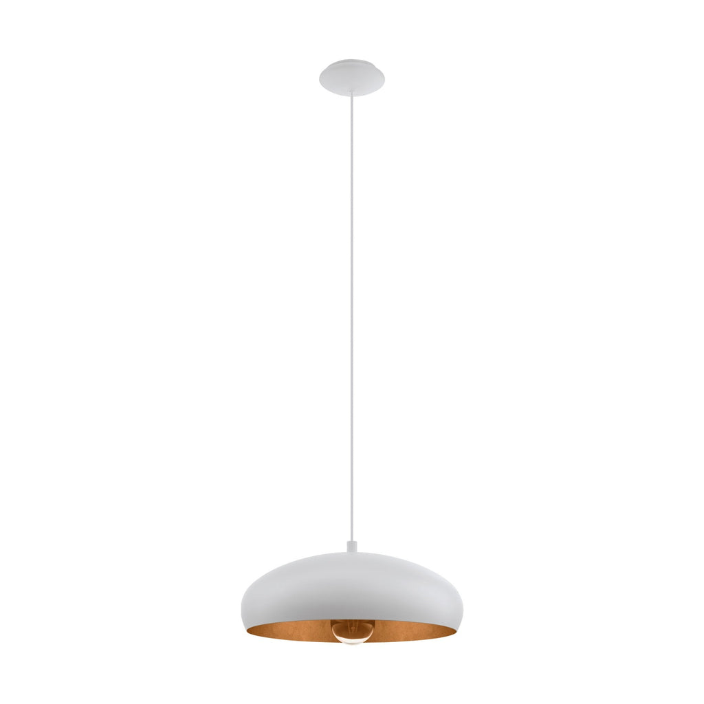 94606 Mogano 1 1-Light Vintage White And Copper Single Pendant Light