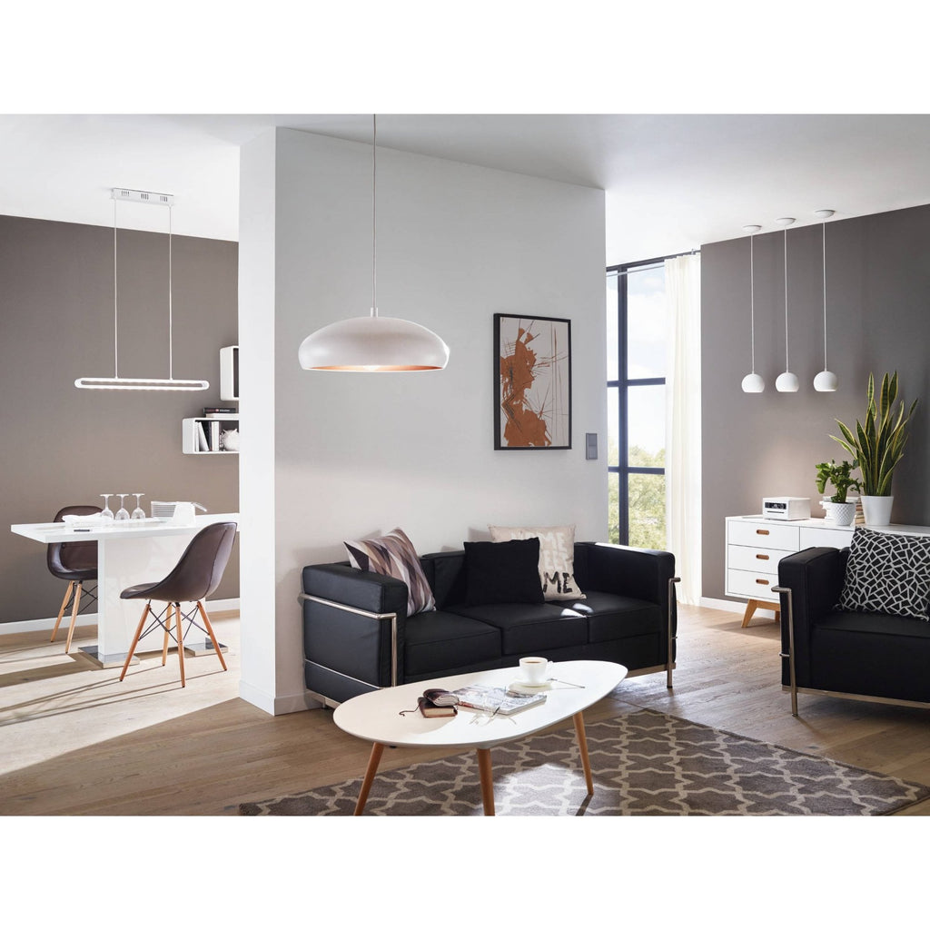 94606 Mogano 1 1-Light Vintage White And Copper Single Pendant Light