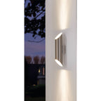 94803 Agolada 2-Light Stainless Steel And White Exterior Wall Light
