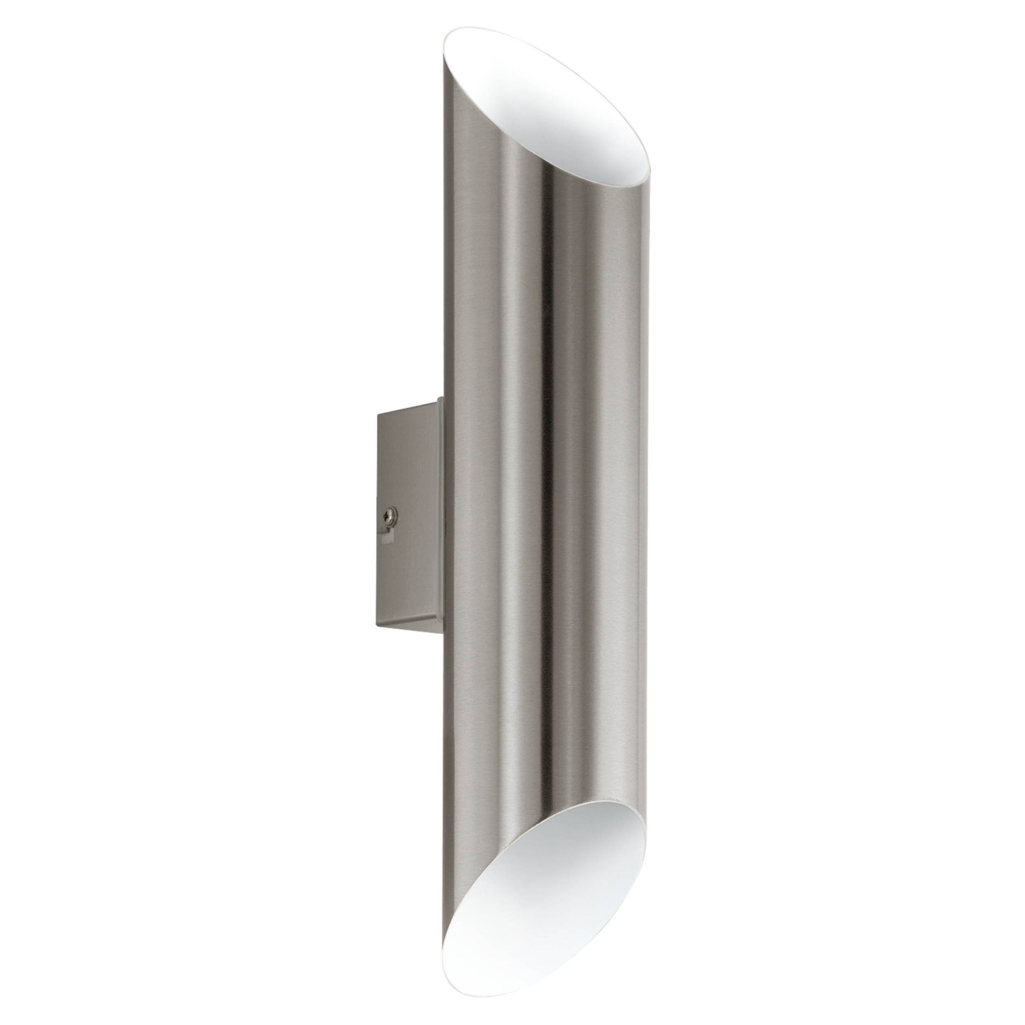 94803 Agolada 2-Light Stainless Steel And White Exterior Wall Light