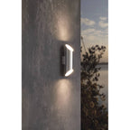 94803 Agolada 2-Light Stainless Steel And White Exterior Wall Light