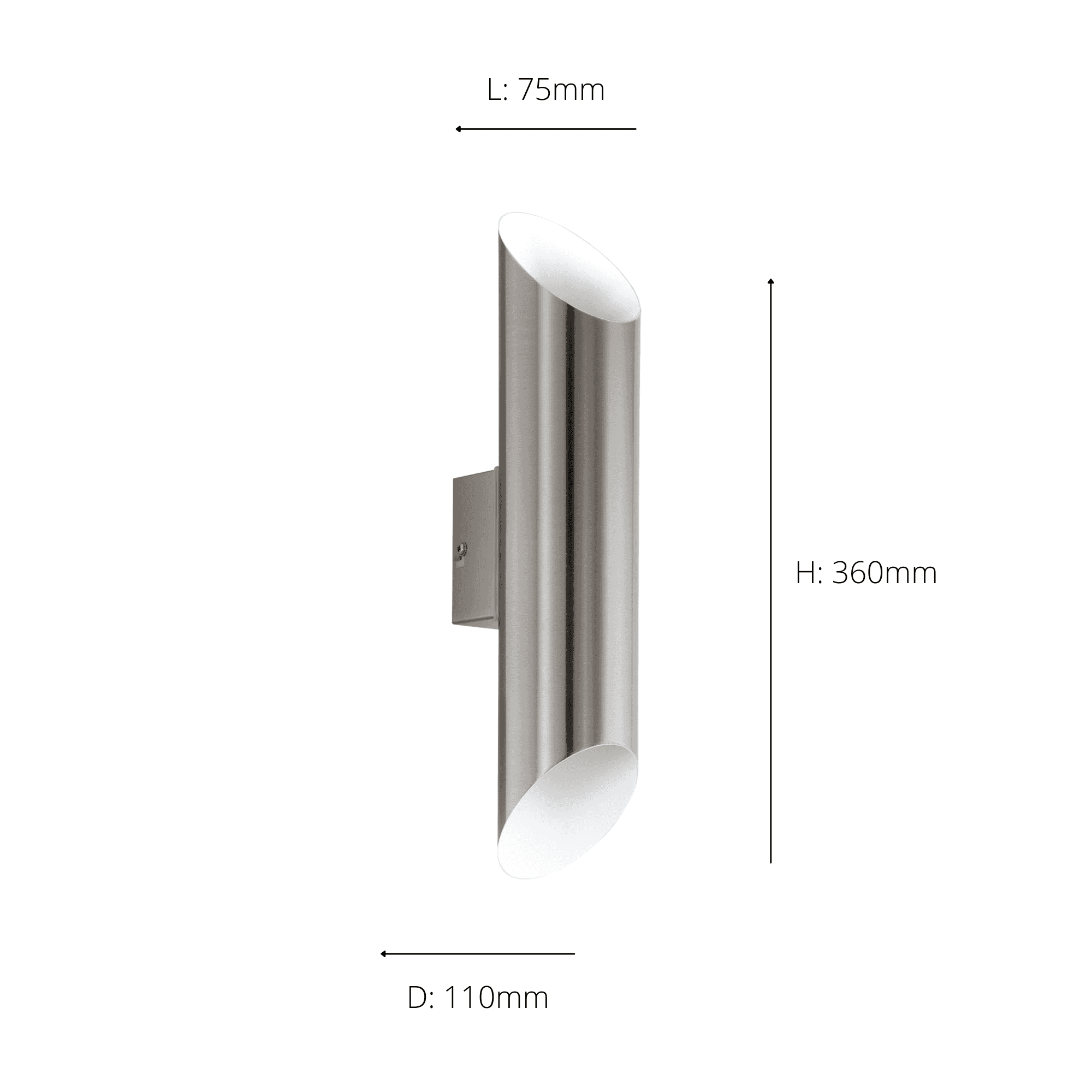 94803 Agolada 2-Light Stainless Steel And White Exterior Wall Light